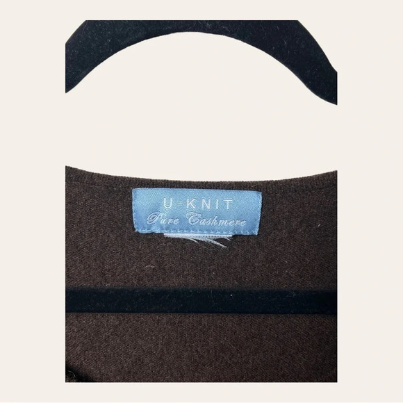 1254. U-KNIT PURE CASHMERE‎ SWEATER BROWN IN COLOR UNKNOWN SIZE SEE MEASUREMENTS - Picture 4 of 9